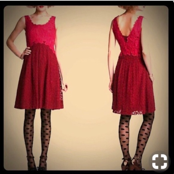 Moulinette Soeurs Red & Pink Lace Dress - Picture 5 of 5